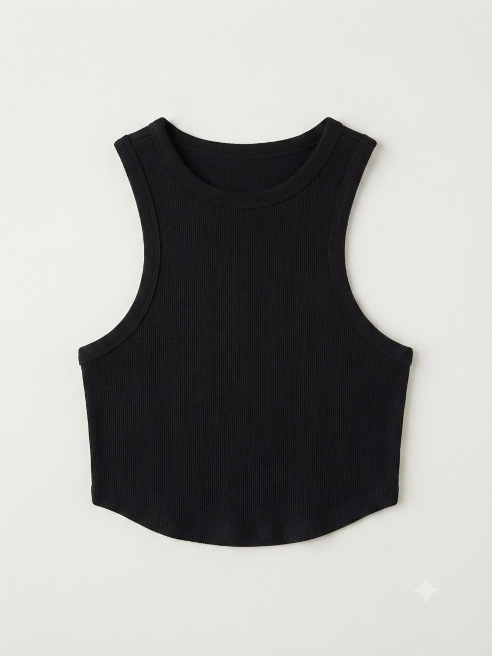 wild fable Black Ribbed Cropped Tank